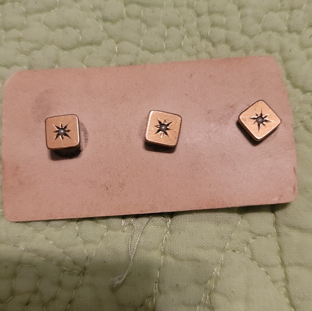 Vintage Diamond Shaped 10k Gold Plated Tuxedo / Dress Shirt Studs